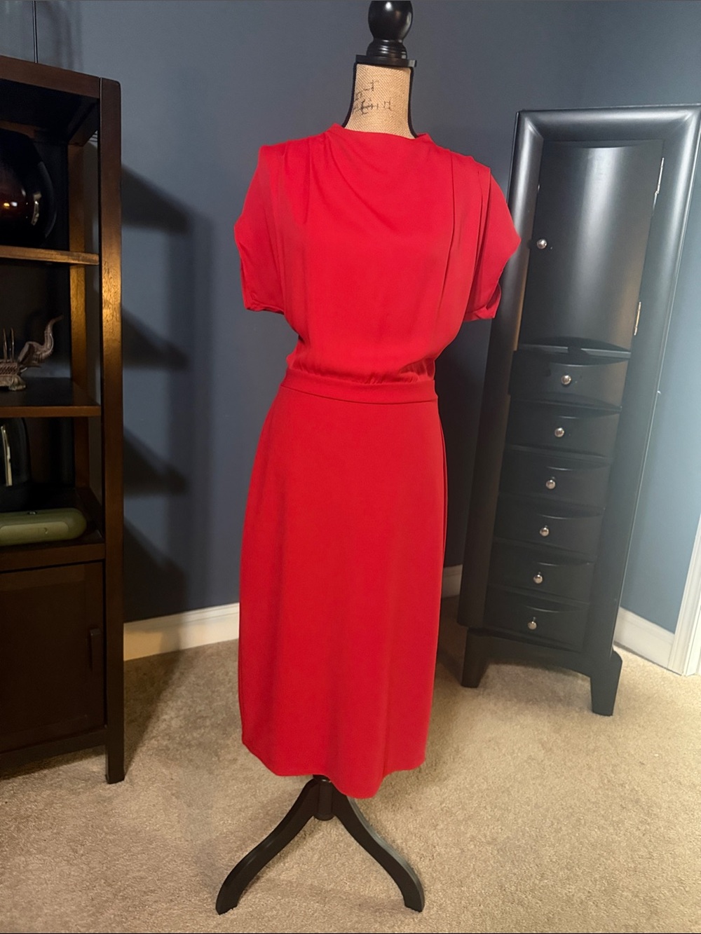 Express Bold Red Midi Dress